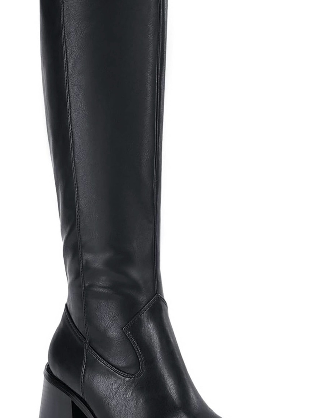 Women's Knee High Boots Wide Calf Square Toe Heeled Pull-on Boot, Size 8.5